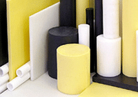 Yellow, black and white plastic shapes